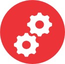 Icon of two gears grinding together